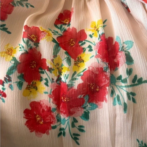 Cece women’s blouse with red and yellow floral pattern. Size medium. - Picture 7 of 10